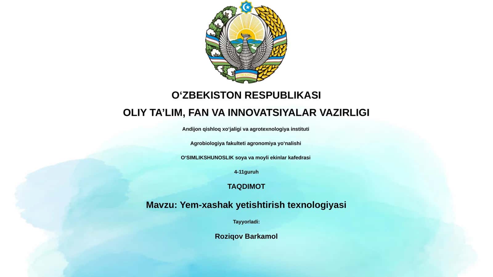 Yem-xashak yetishtirish texnologiyasi 1