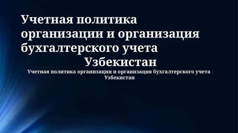 Учетная политика организации и организация бухгалтерского учета 1