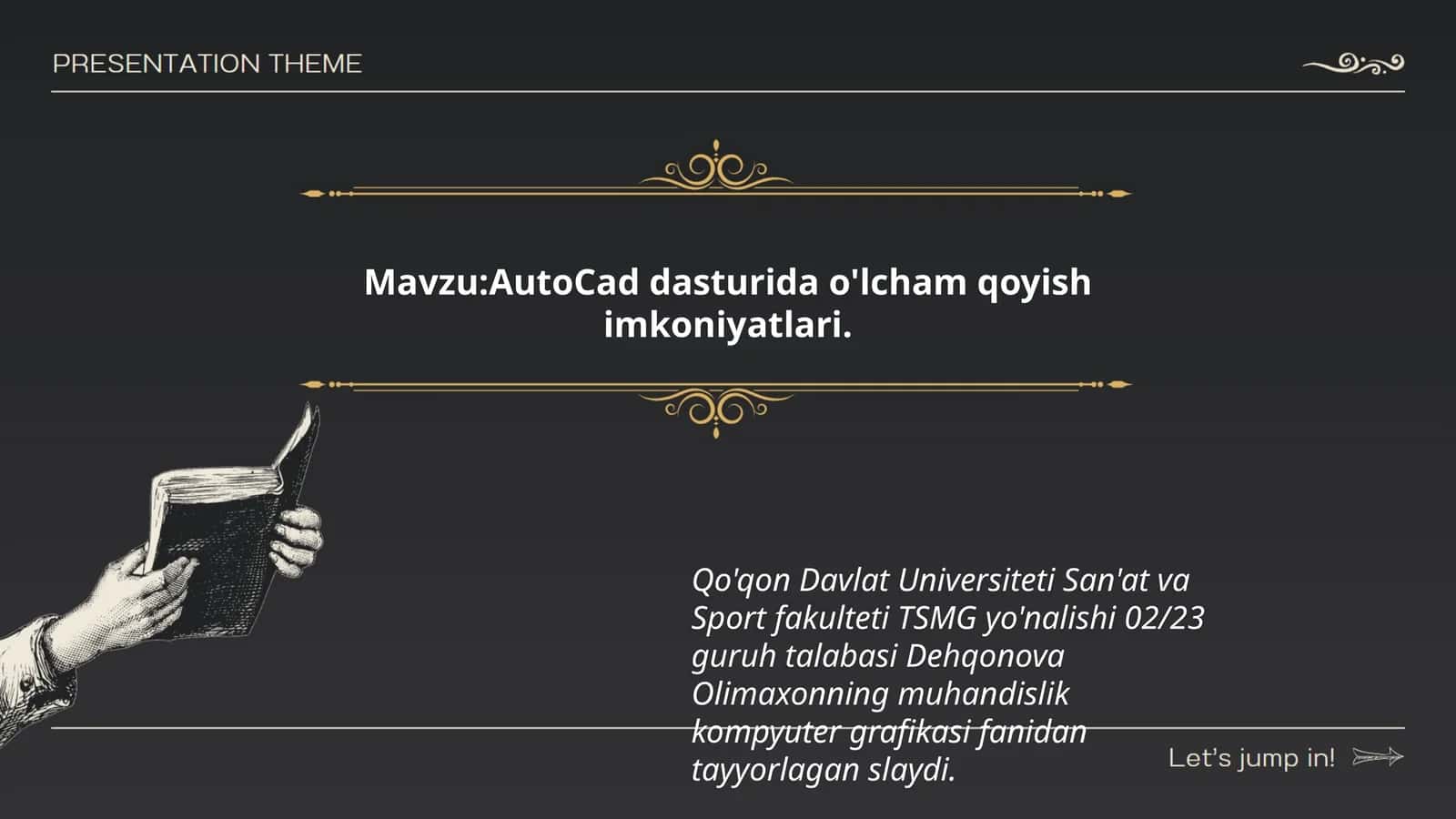AutoCad dasturida o'lcham qoyish imkoniyatlari 1
