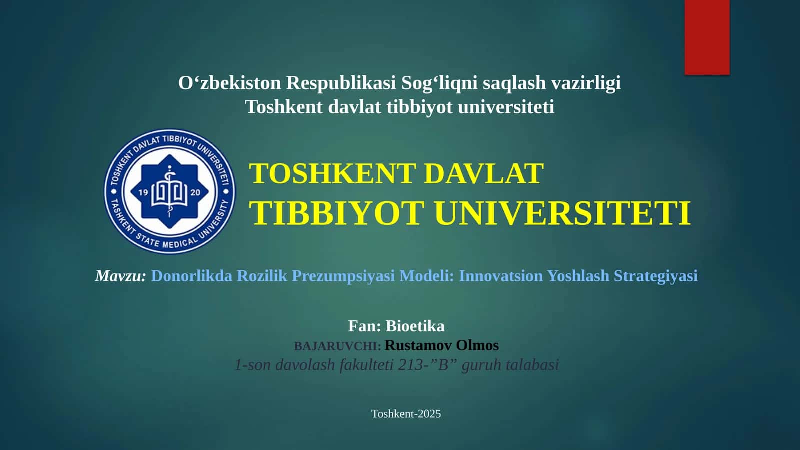 Donorlikda Rozilik Prezumpsiyasi Modeli: Innovatsion Yoshlash Strategiyasi 1