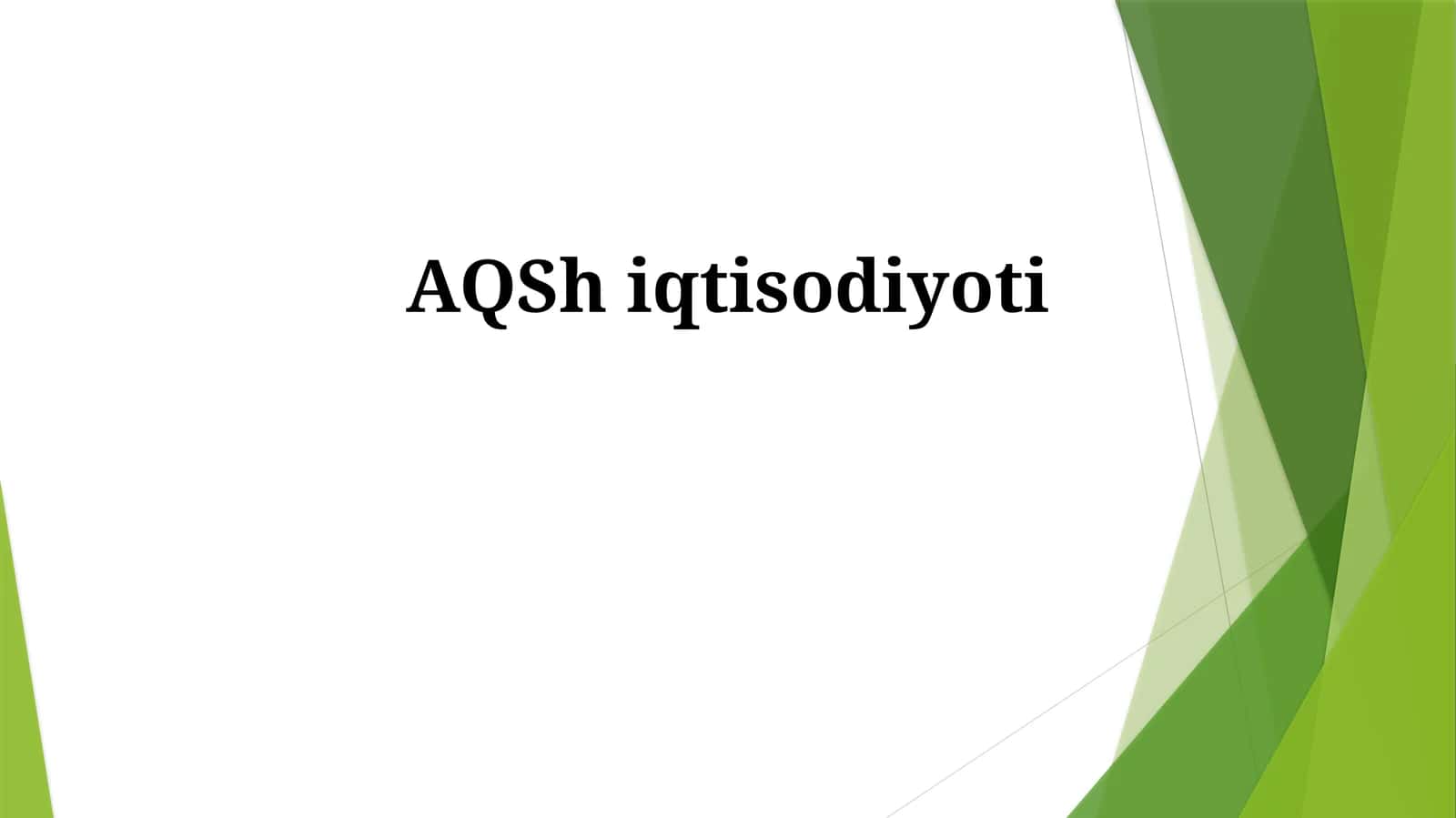 AQSh iqtisodiyoti 1