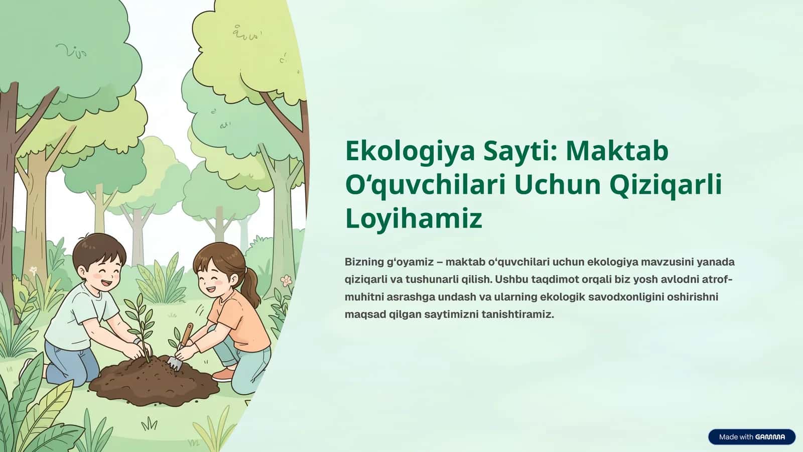 Ekologiya Sayti: Maktab O‘quvchilari Uchun Qiziqarli Loyihamiz 1