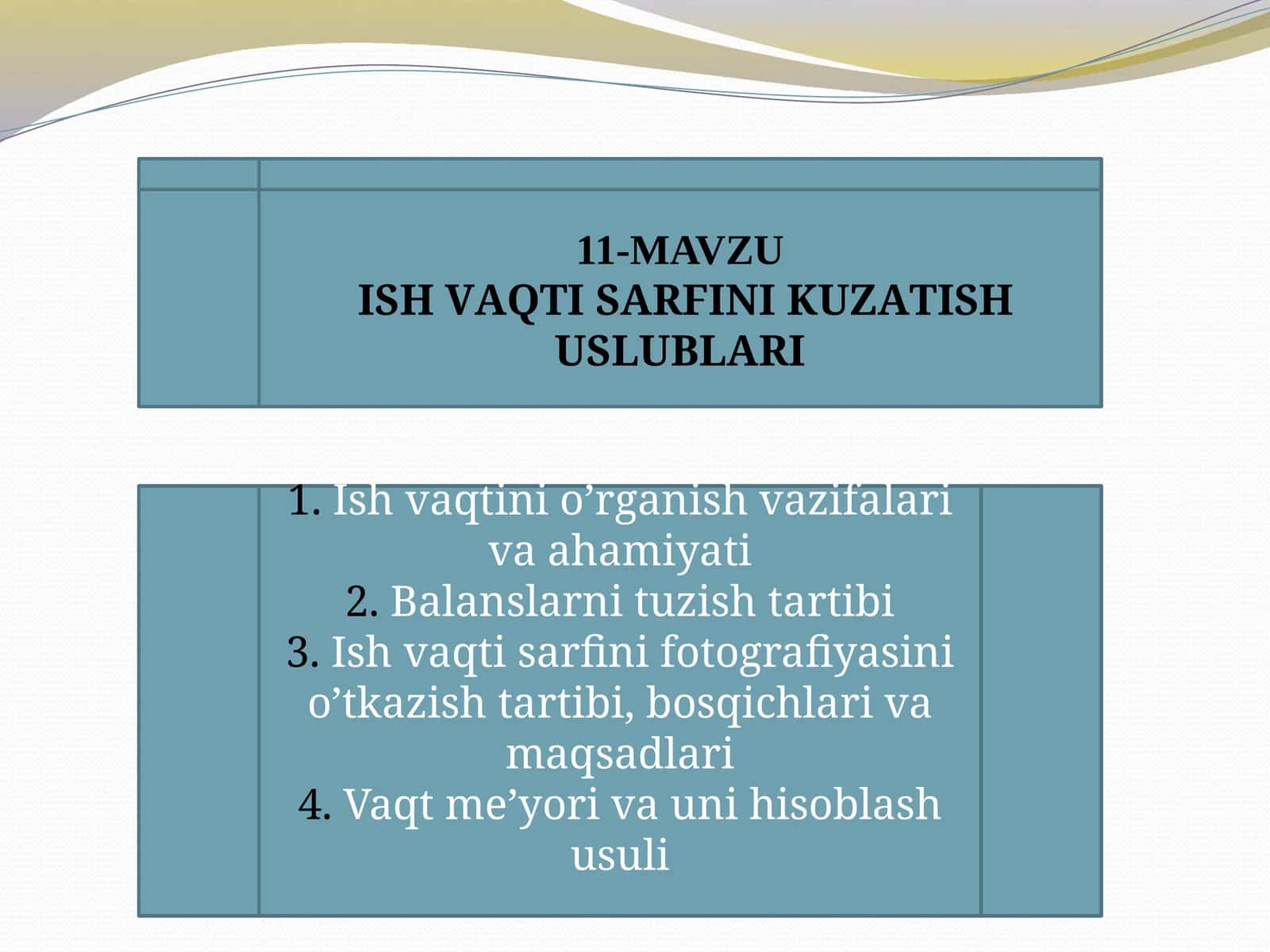 Ishvaqtini o'rganish vazifalari va ahamiyati 1