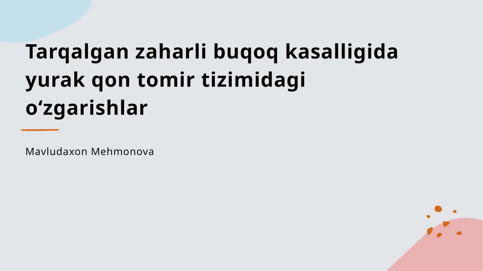 Tarqalgan zaharli buqoq kasalligida yurak qon tomir tizimidagi oʻzgarishlar 1