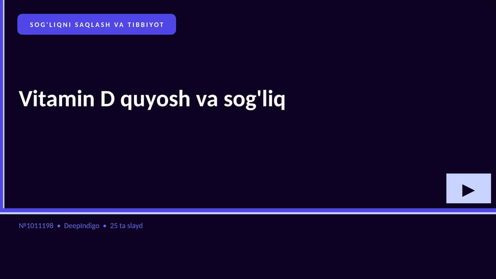 Vitamin D quyosh va sog'liq 1