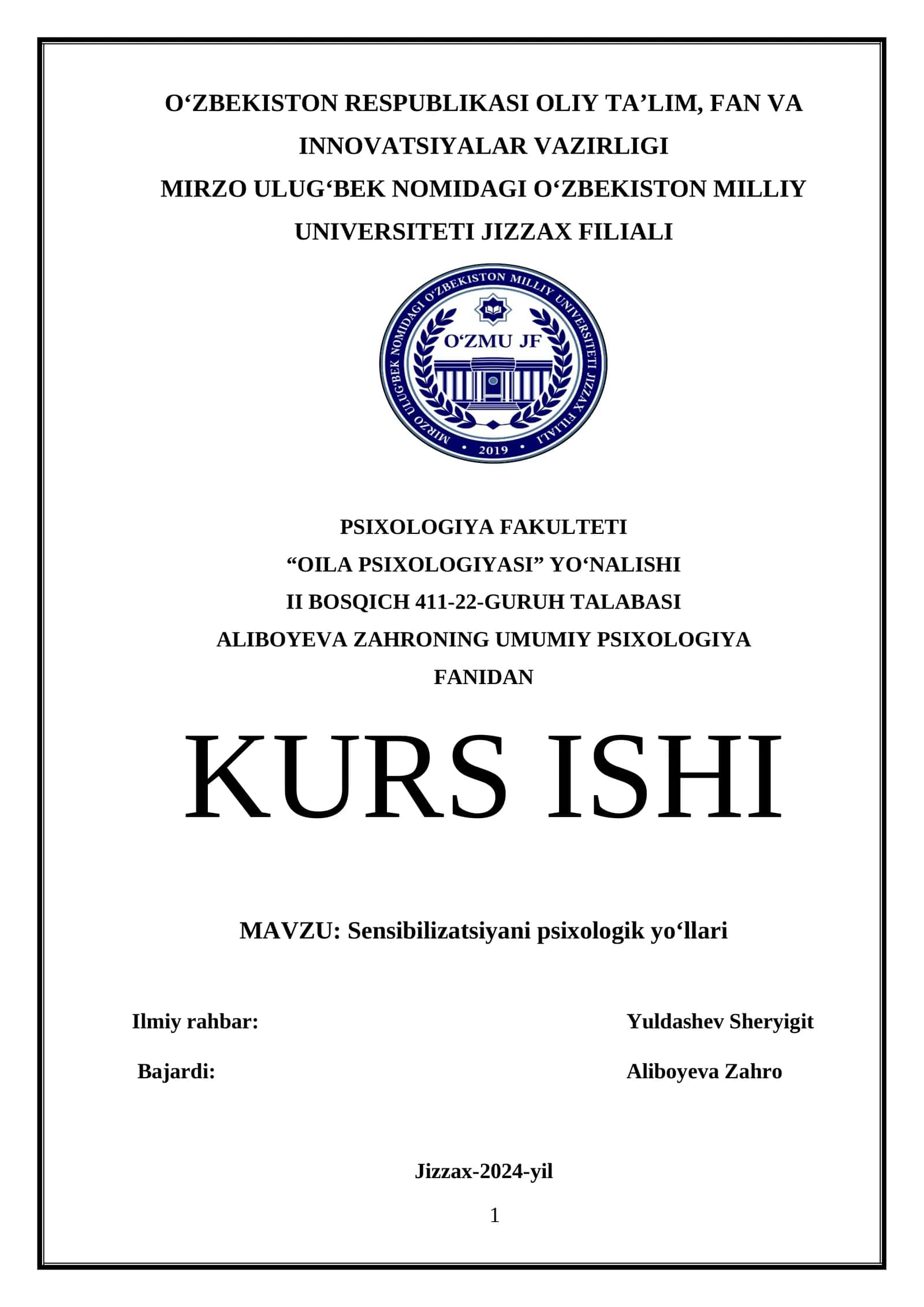 Sensibilizatsiyani psixologik yoʻllari 1