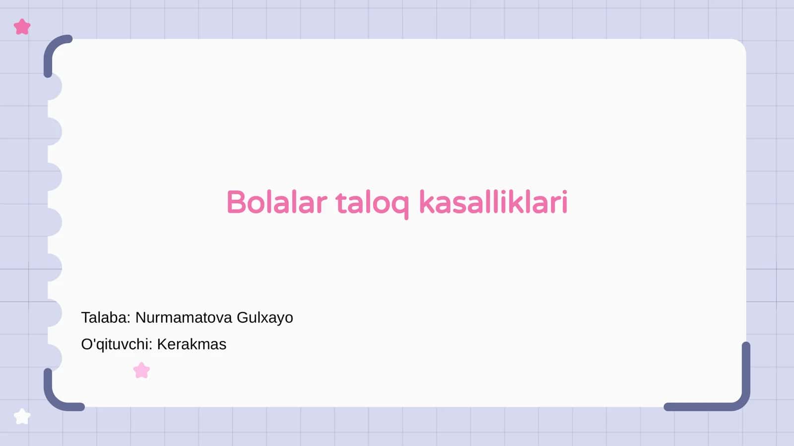 Bolalar taloq kasalliklari 1