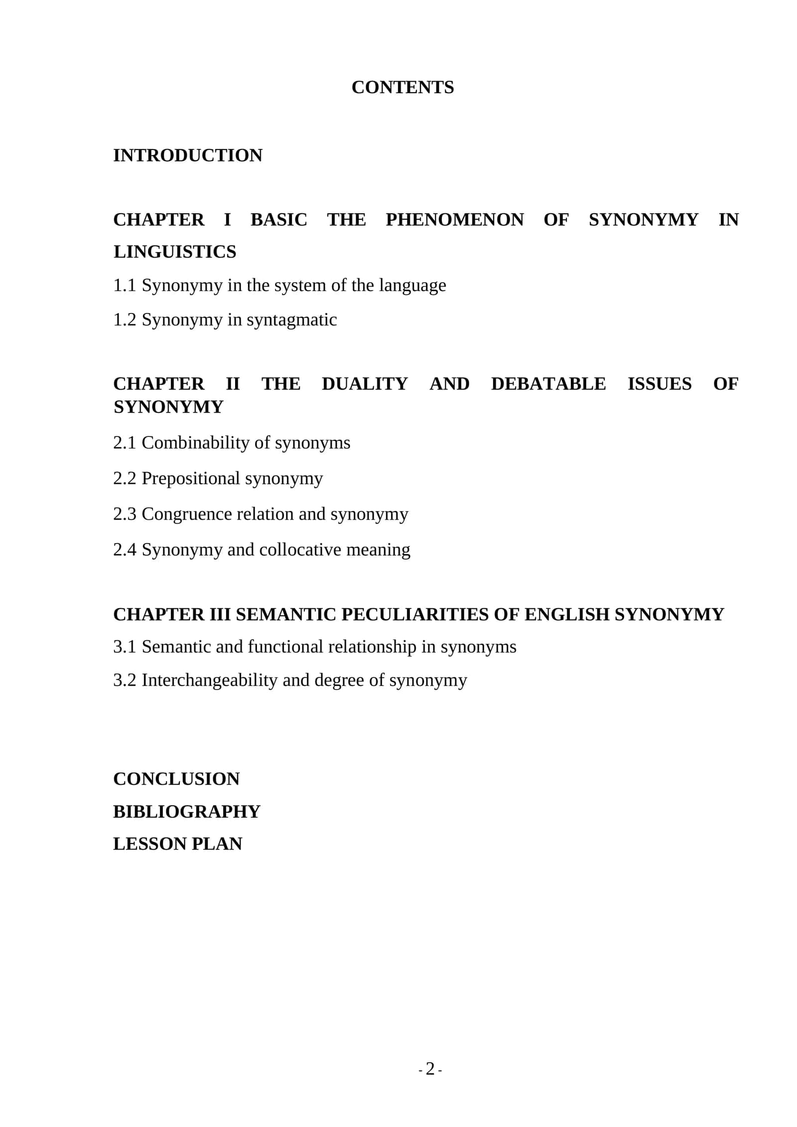 Semantic Peculiarities of English Synonymy 1
