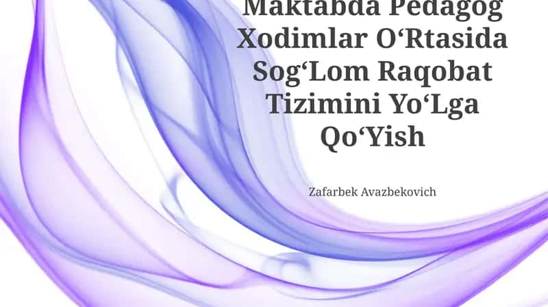 Sog‘Lom Raqobat Tizimini Yo‘Lga Qo‘Yish 1