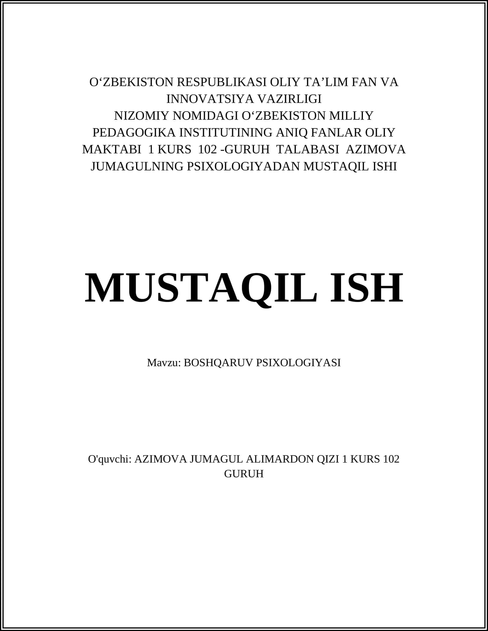 BOSHQARUV PSIXOLOGIYASI 1