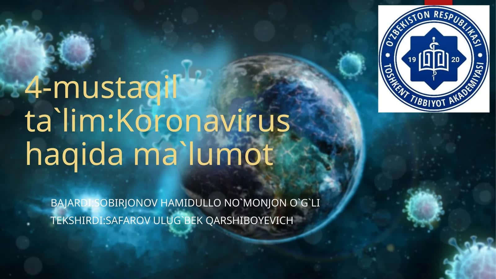 Koronavirushaqidama`lumot 1