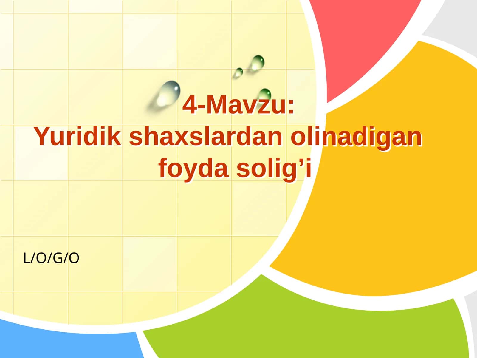 Yuridik shaxslardan olinadigan foyda solig'i 1