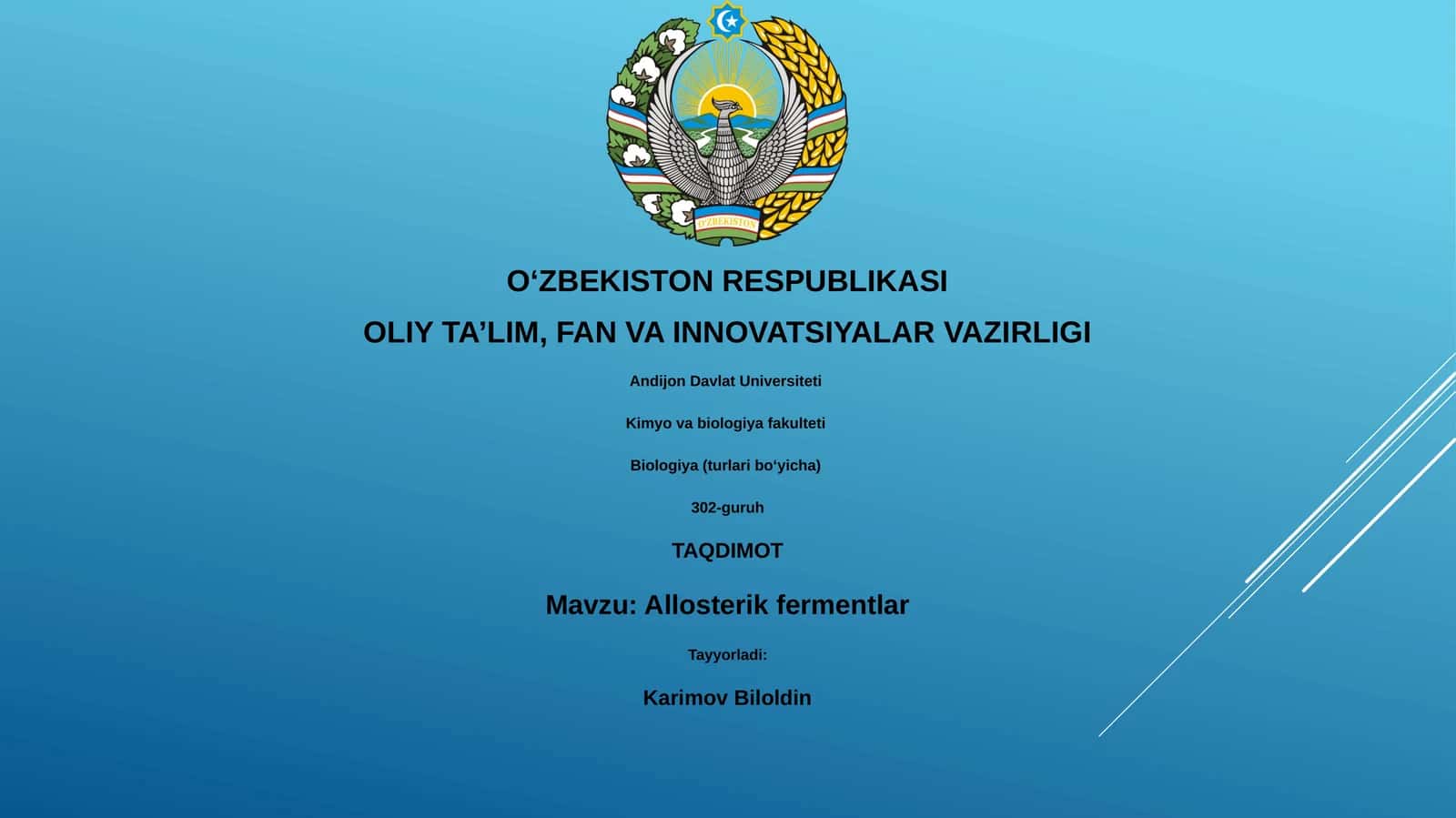 Allosterik fermentlar 1