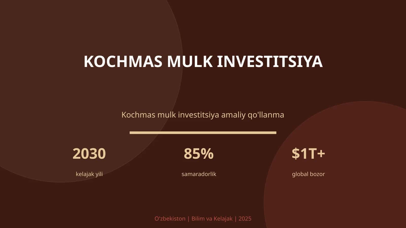 Kochmas MULK INVESTITSIYA 1