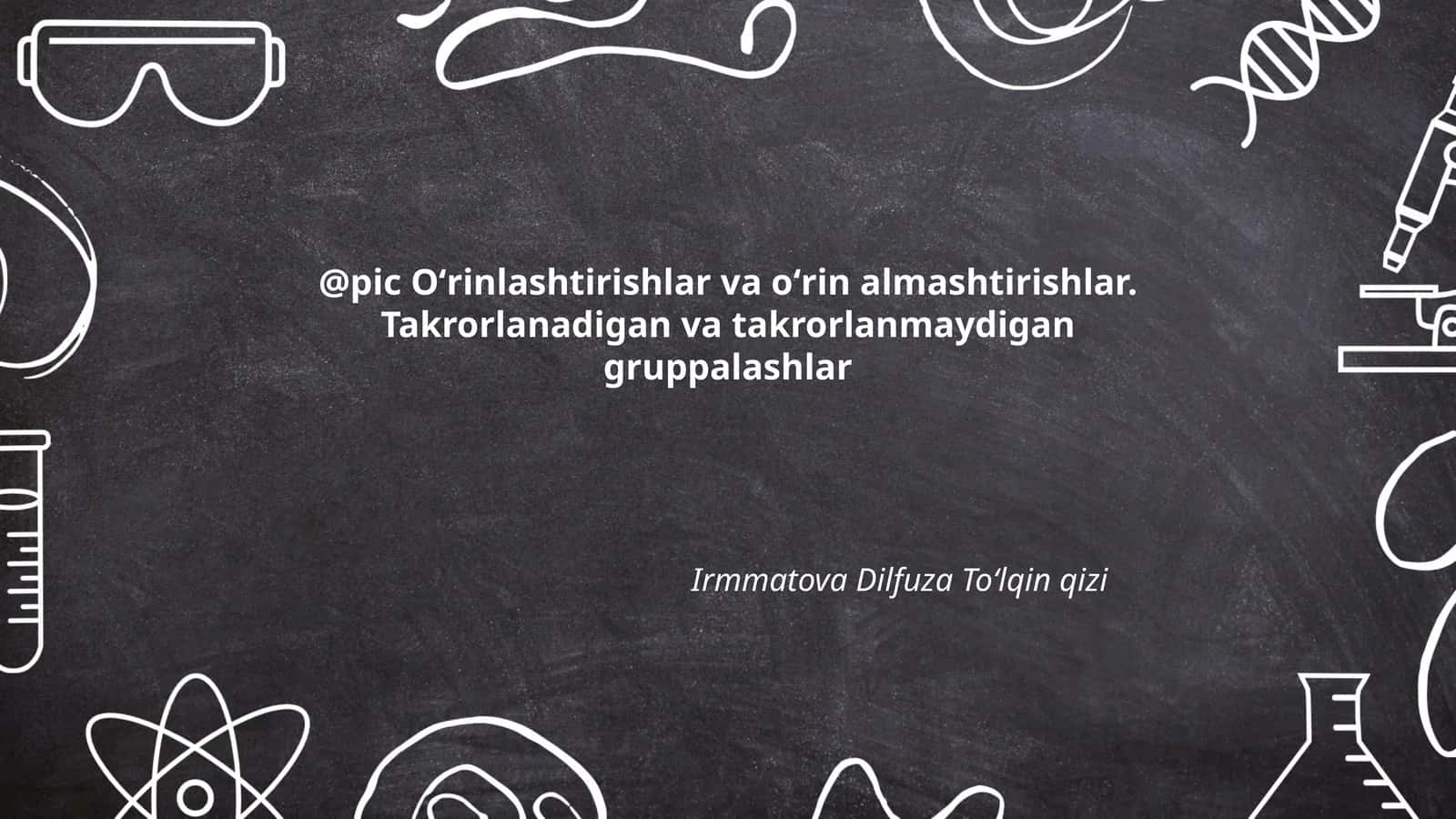 O'rinlashtirishlar va o'rin almashtirishlar 1