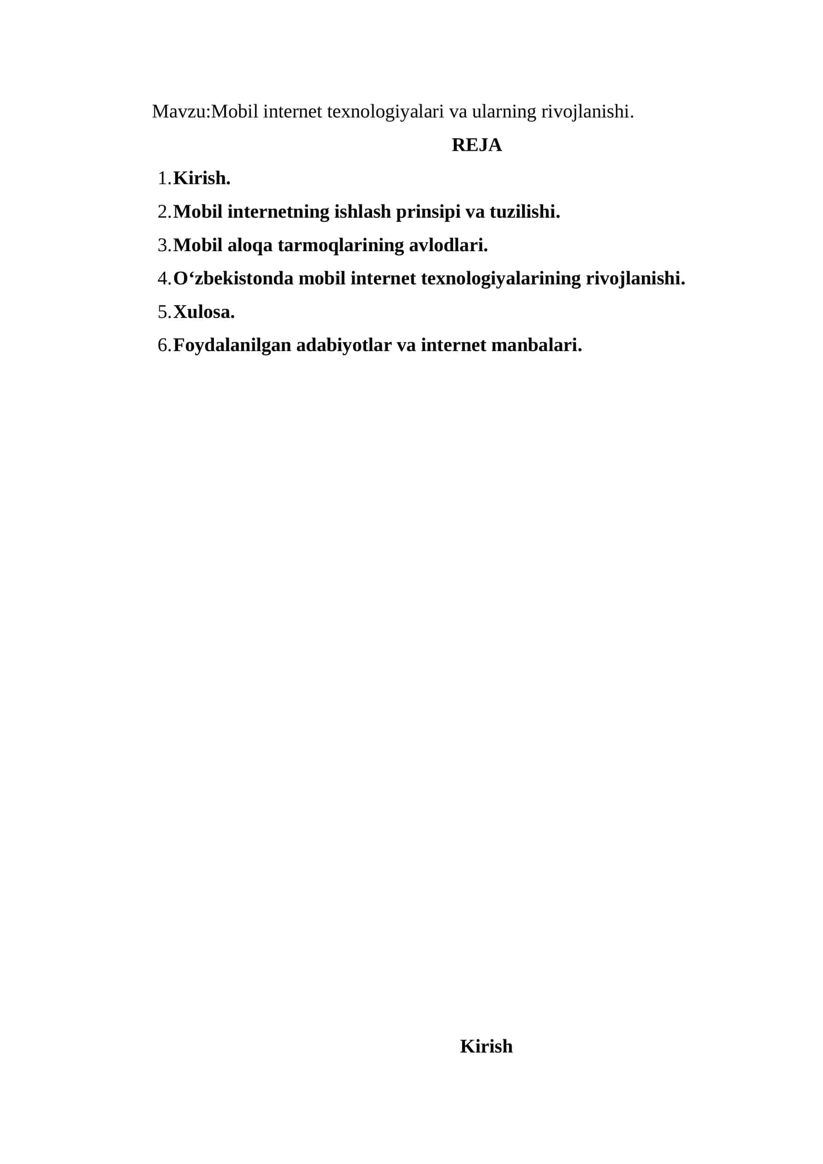 Mobil internet texnologiyalari va ularning rivojlanishi 1