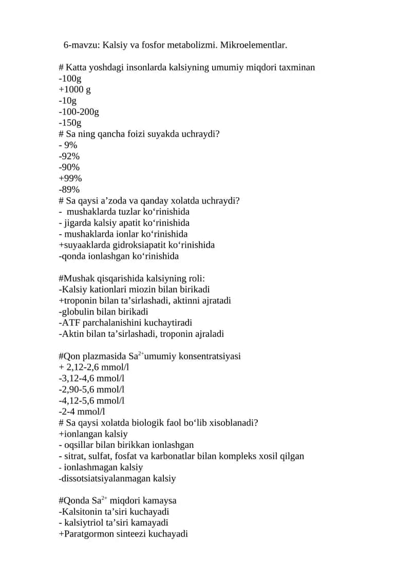 Kalsiy va fosfor metabolizmi 1