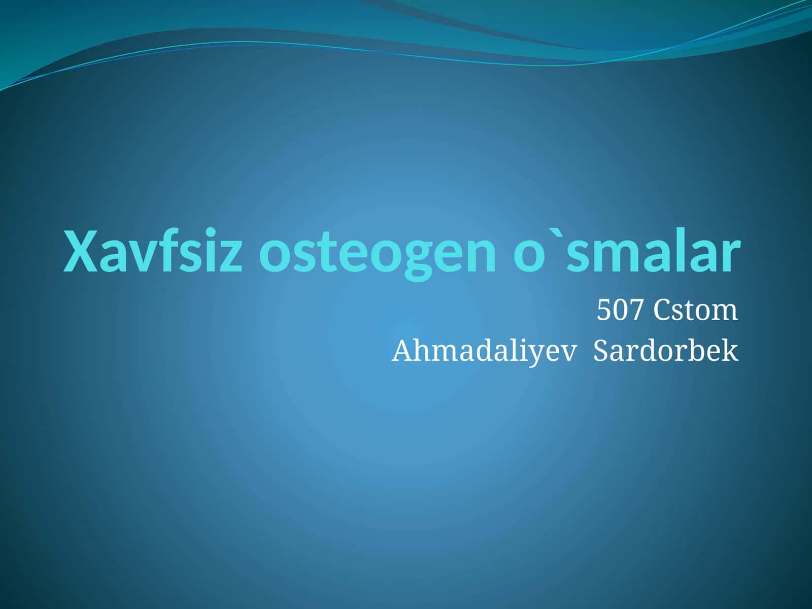 Yuz jag' sohasida xavfsiz osteogen o'smalar 1