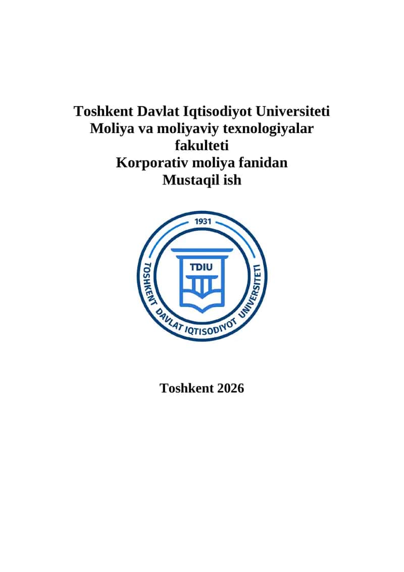Korporativ moliyada kollektiv moliyalashtirish 1
