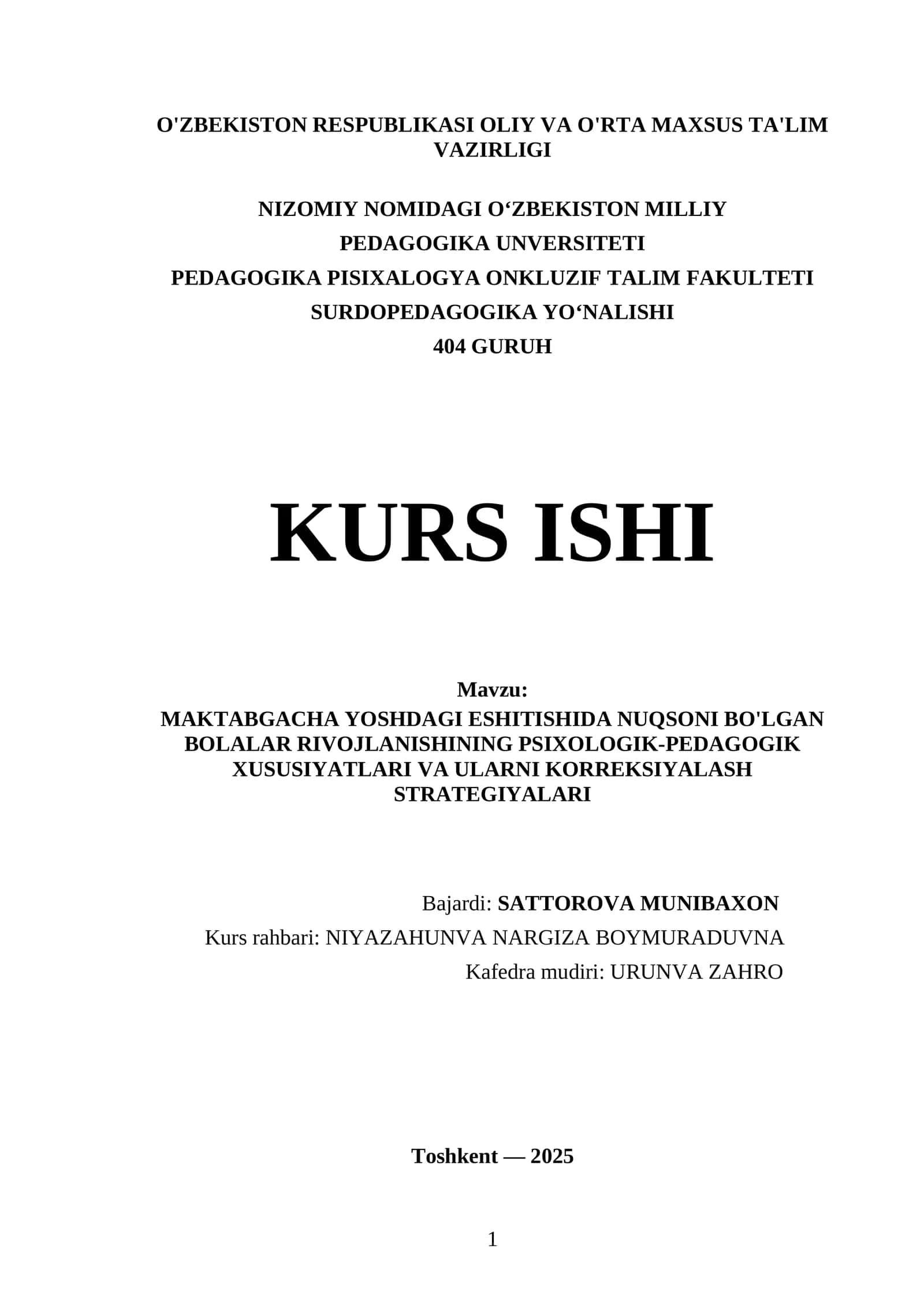 MAKTABGACHA YOSHDAGI ESHITISHIDA NUQSONI BO'LGAN BOLALAR RIVOJLANISHINING PSIXOLOGIK-PEDAGOGIK XUSUSIYATLARI VA ULARNI KORREKSIYALASH STRATEGIYALARI 1