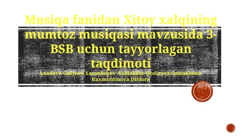 Xitoy xalqining mumtoz musiqasi 1
