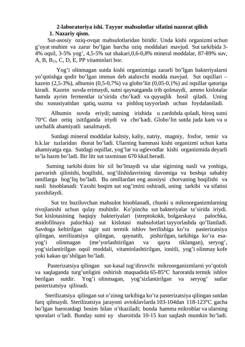Sut va uning xususiyatlari 1