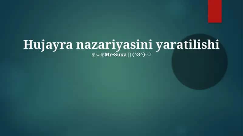 Hujayra nazariyasini yaratilishi 1