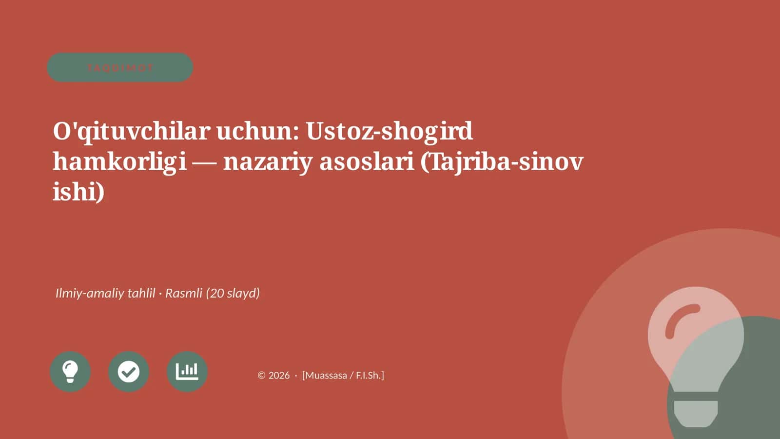 Ustoz-shogird hamkorligi — nazariy asoslari (Tajriba-sinov ishi) 1