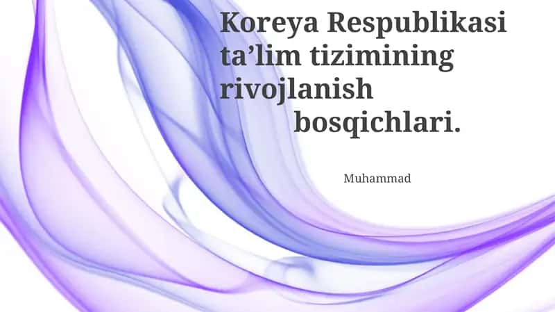 Koreya Respublikasi ta’lim tizimining rivojlanishi 1