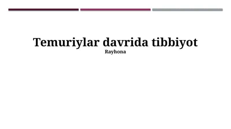 Temuriylar davrida tibbiyot 1