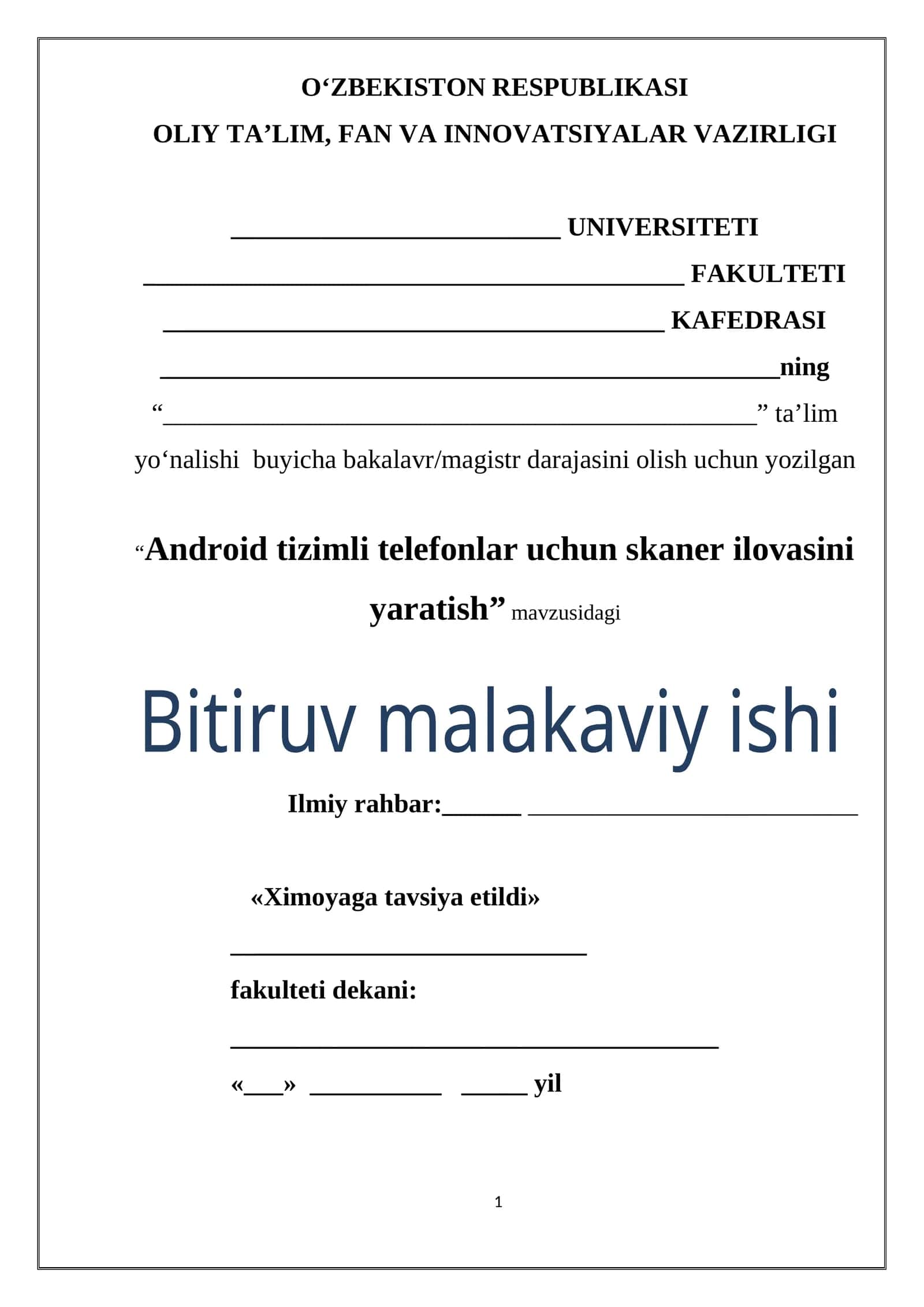 Android tizimli telefonlar uchun skaner ilovasini yaratish 1