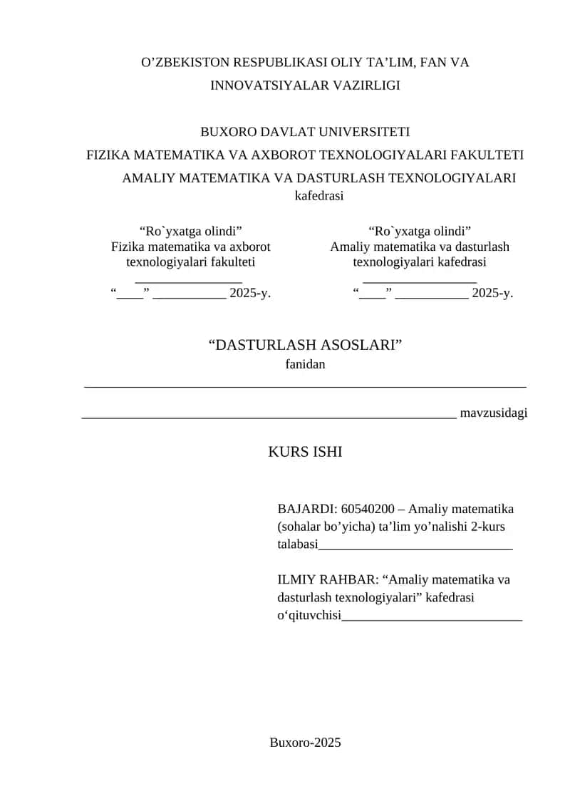 Amaliy matematika (sohalar bo’yicha) ta’lim yo’nalishi 1