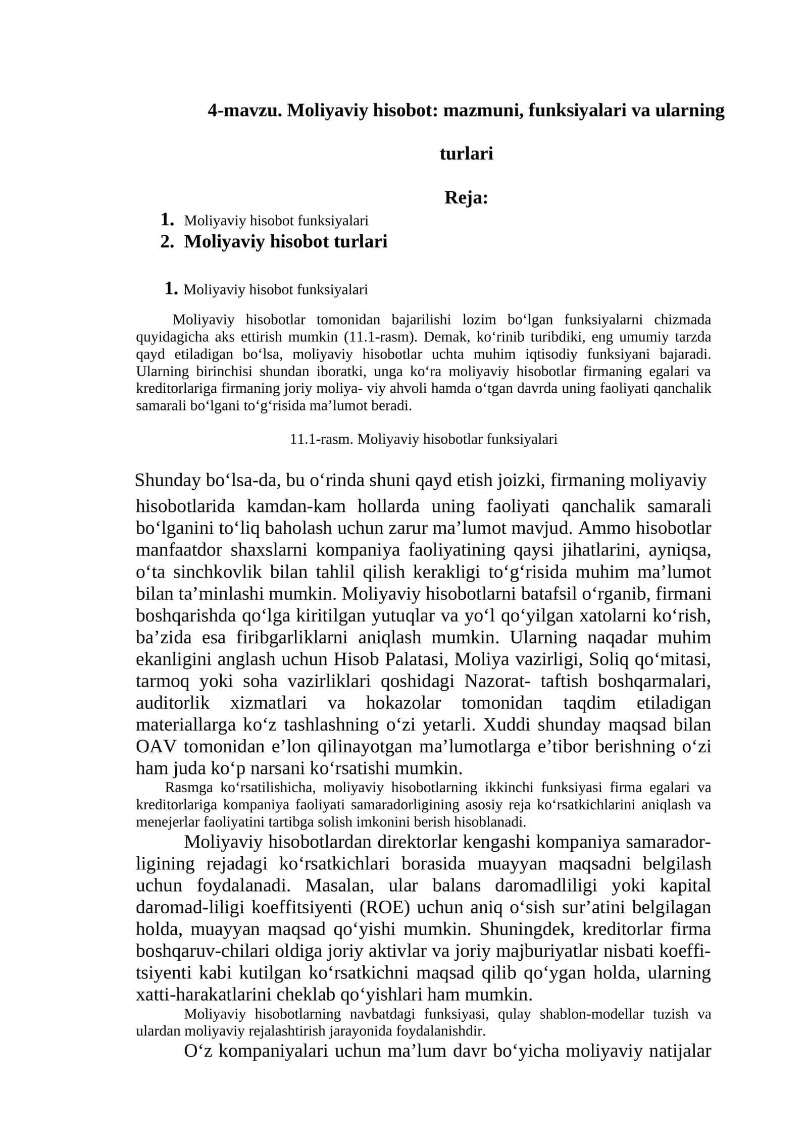 Moliyaviy hisobot: mazmuni, funksiyalari va ularning turlari 1