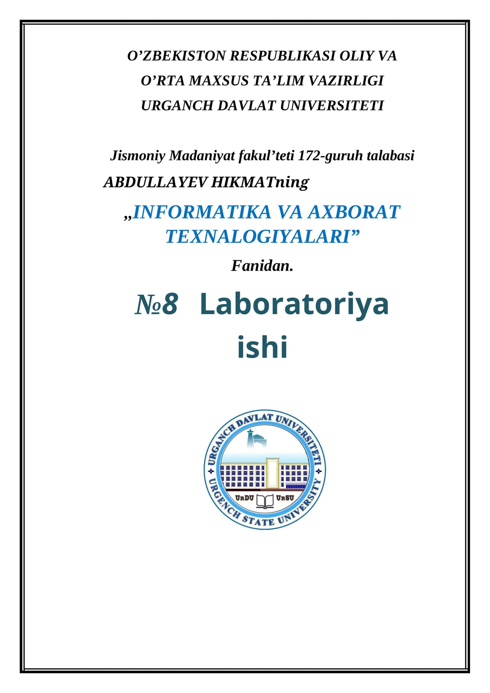 Malumotlar bazasi surovlar hosil qilish (ACCISS) dasturi 1