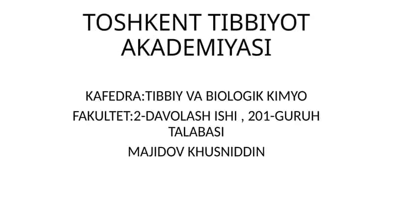 AMINOKISLOTALAR ALMASHINUVI TUG’MA KASALLIKLARI 1