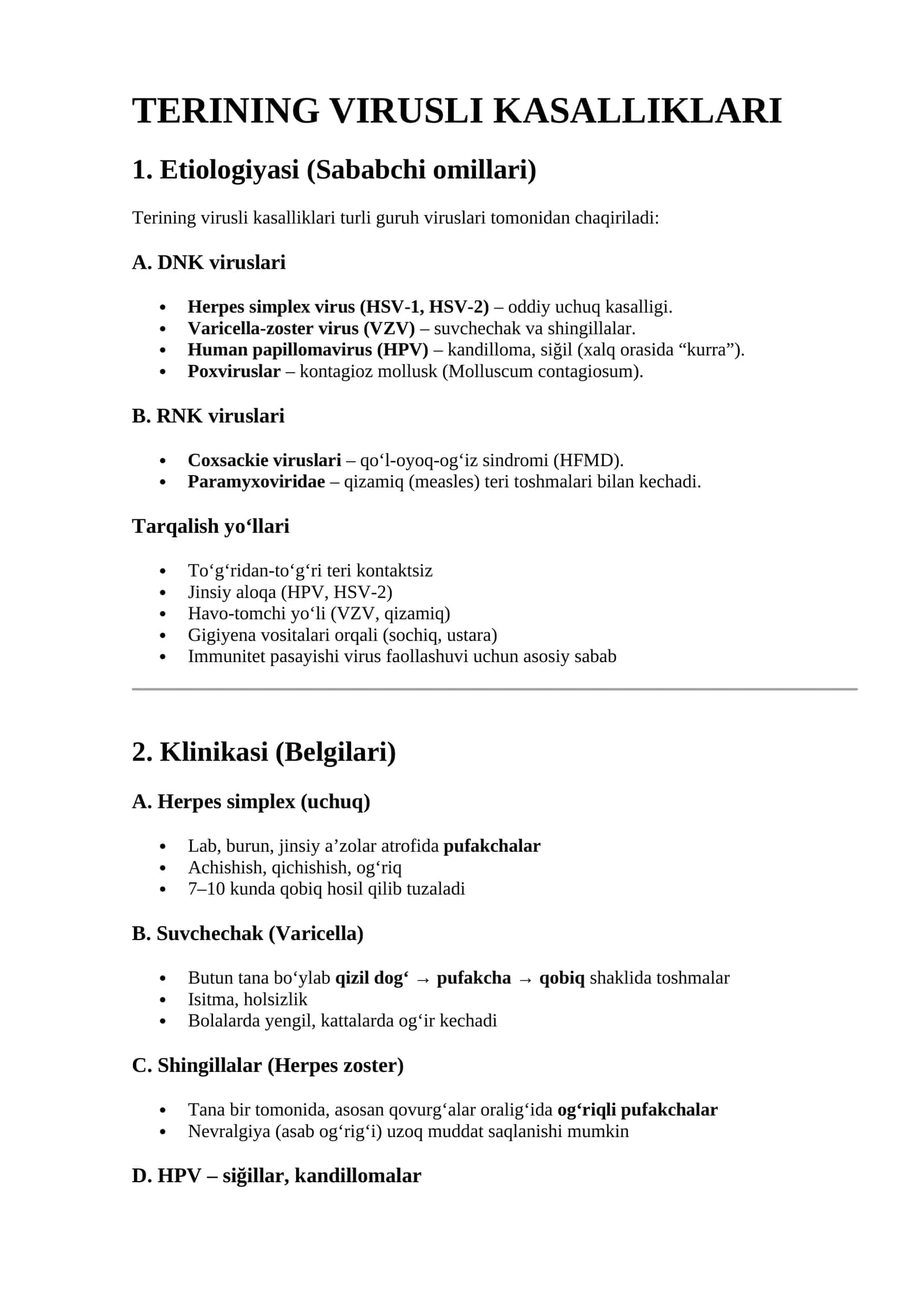 TERINING VIRUSLI KASALLIKLARI 1