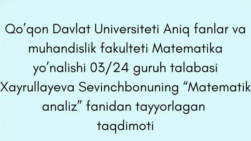 Matematik analiz - Koshi teoremasi 1