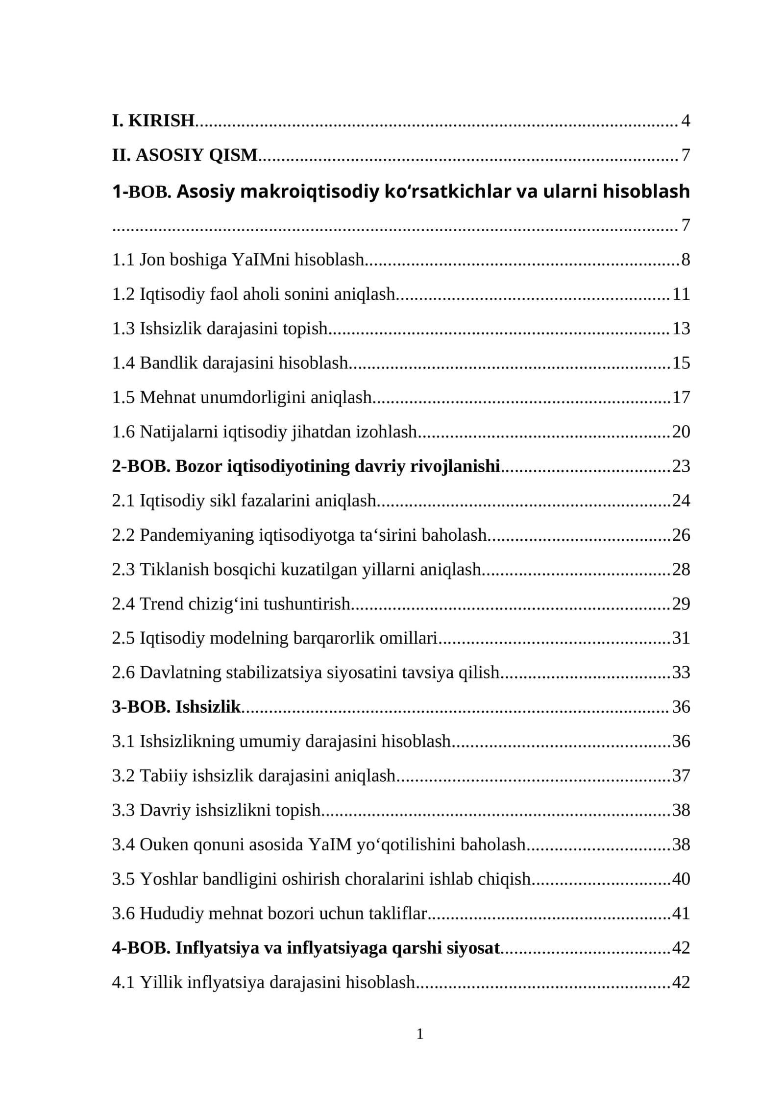 Asosiy makroiqtisodiy ko‘rsatkichlar va ularni hisoblash 1