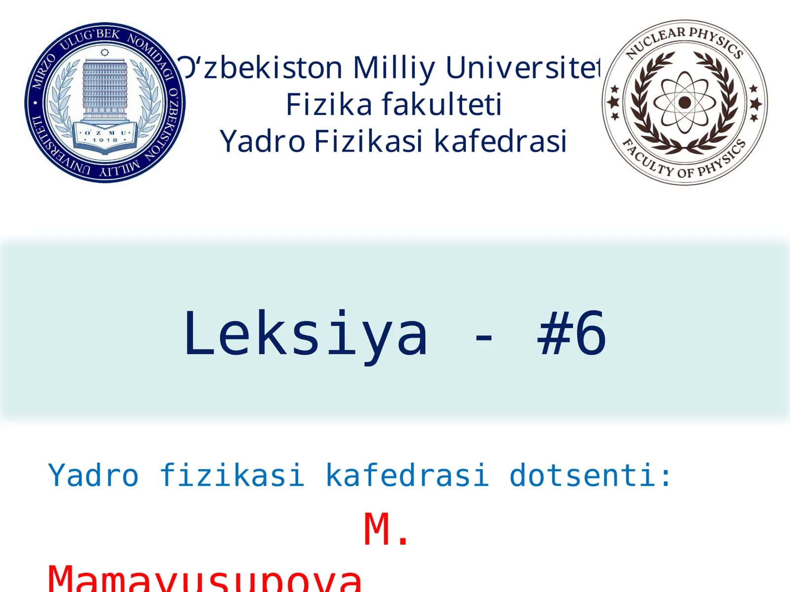 Yorug‘likning KVANT XUSUSIYATLARI 1