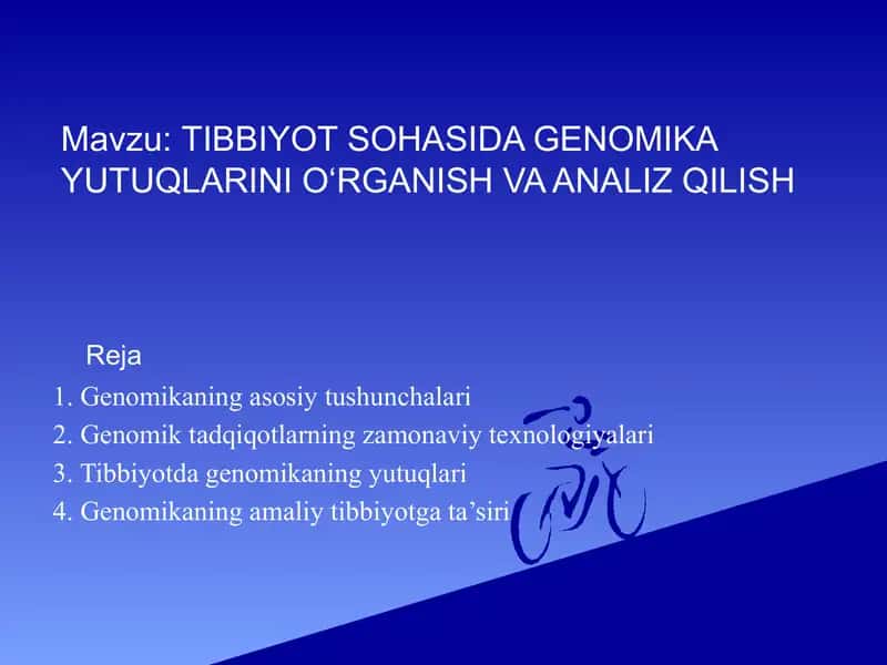 TIBBIYOT SOHASIDA GENOMIKA YUTUQLARINI O‘RGANISH VA ANALIZ QILISH 1