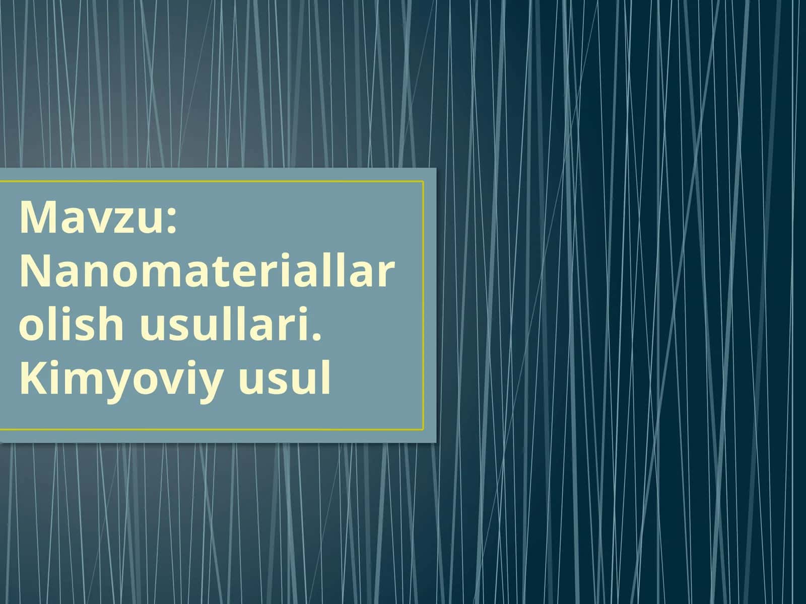 Nanomateriallar olish usullari: Kimyoviy usullar | Fizika prezentatsiya PPT 1