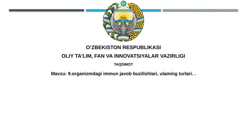 Immunitet reaksiyasining buzilishlari 1