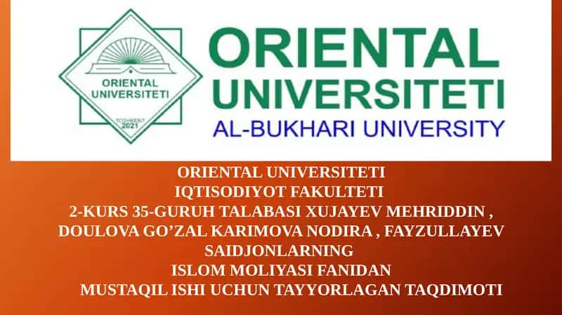 Islom moliyasi fani 1