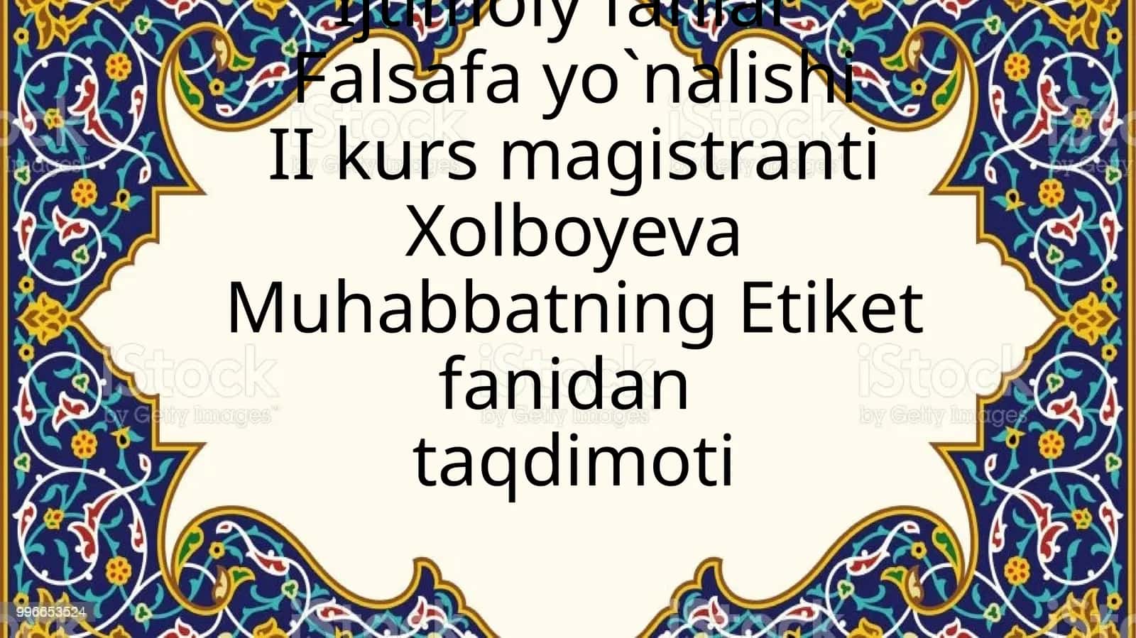 Muhabbatning Etiket fanidantaqdimoti 1