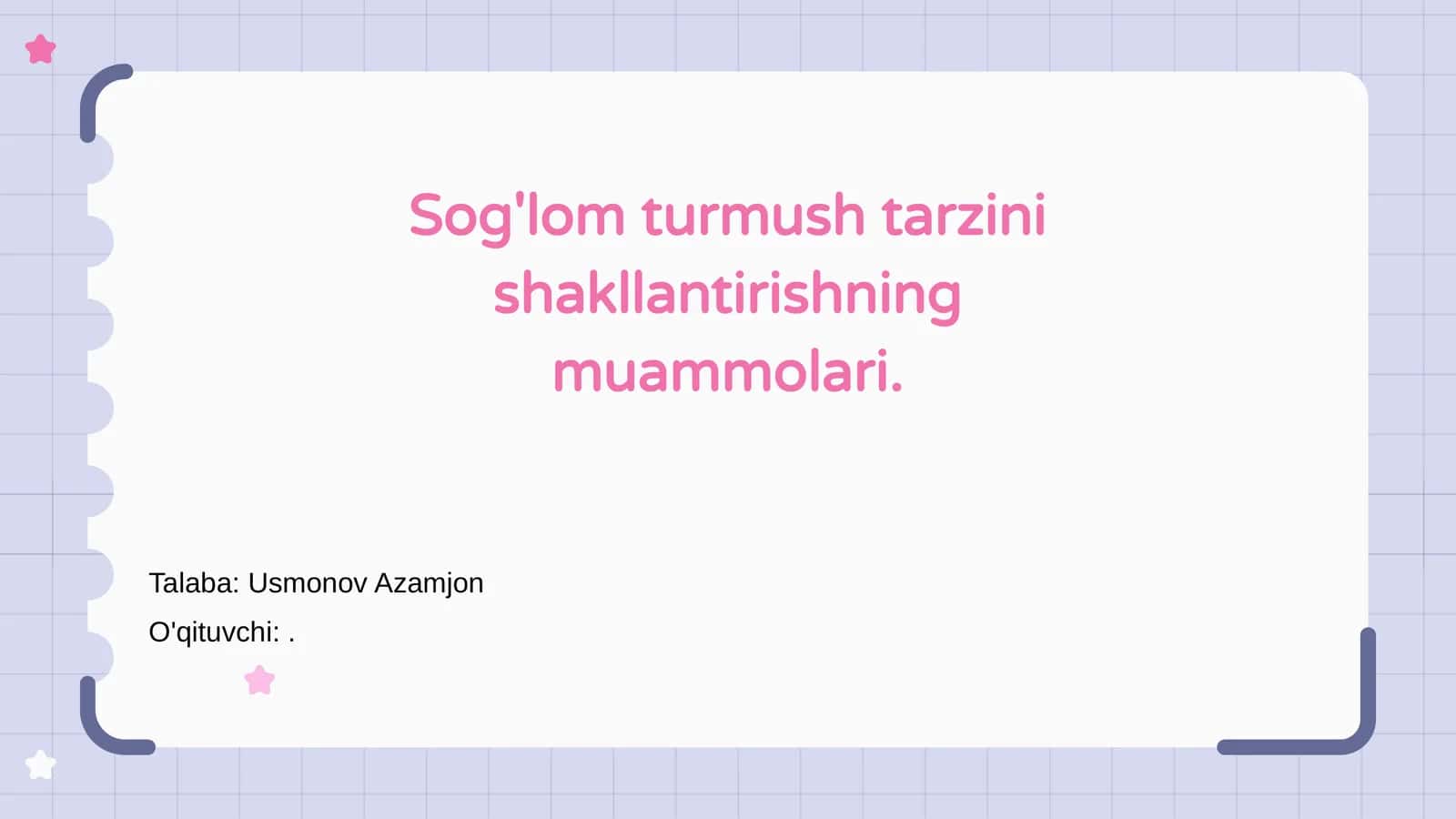 Sog'lom turmush tarzini shakllantirishning muammolari 1