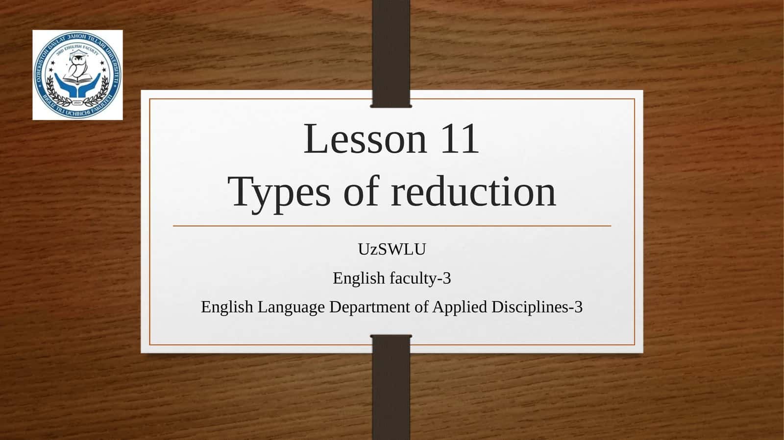 Types of reduction 1
