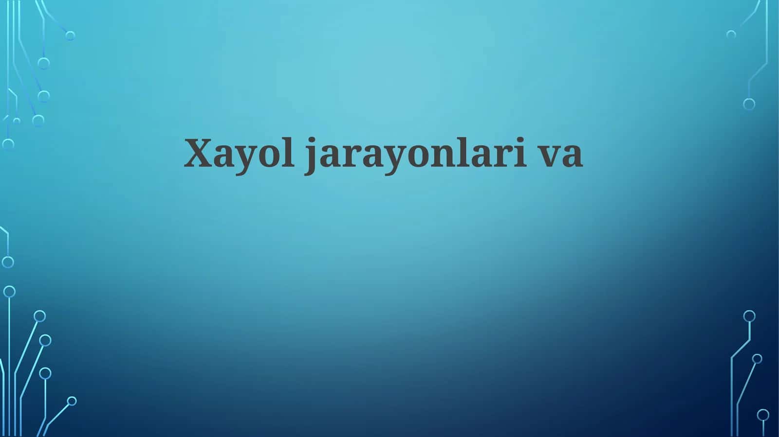 Tasavvur jarayonlari 1