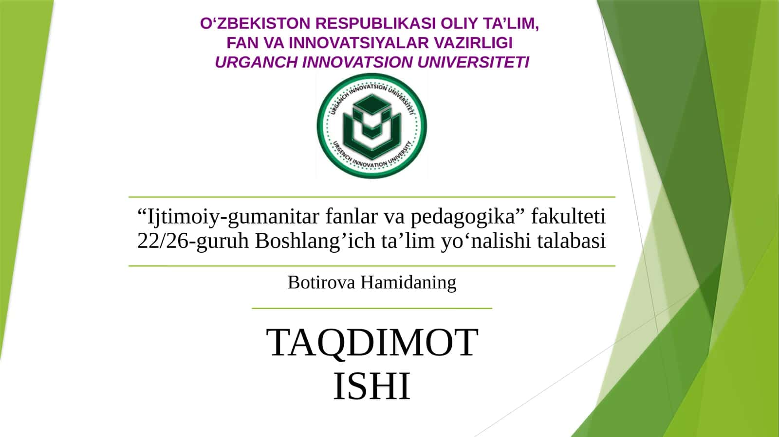 PASKAL UCHBURCHAGI. CHEKLI TO'PLAM QISM TO'PLAMLAR SONINI TOPISH 1