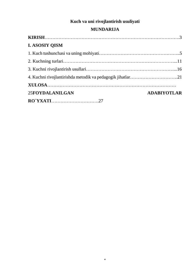 Kuch va uni rivojlantirish usuliyati 1