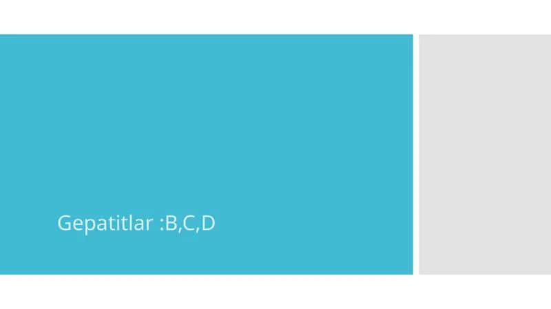 Gepatitlar :B,C,D 1